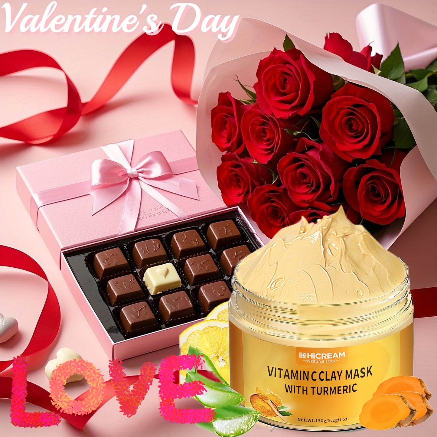 5.29 Oz Turmeric Vitamin C Clay Mask Turmeric Face Clay Mask VC Cleansing Mask. Contains Natural Ingredients: Aloe Vera, Calendula For Plumped, Smoother Skin, Hypoallergenic, Suitable For All Skin Types, Great Holiday Gift Fo