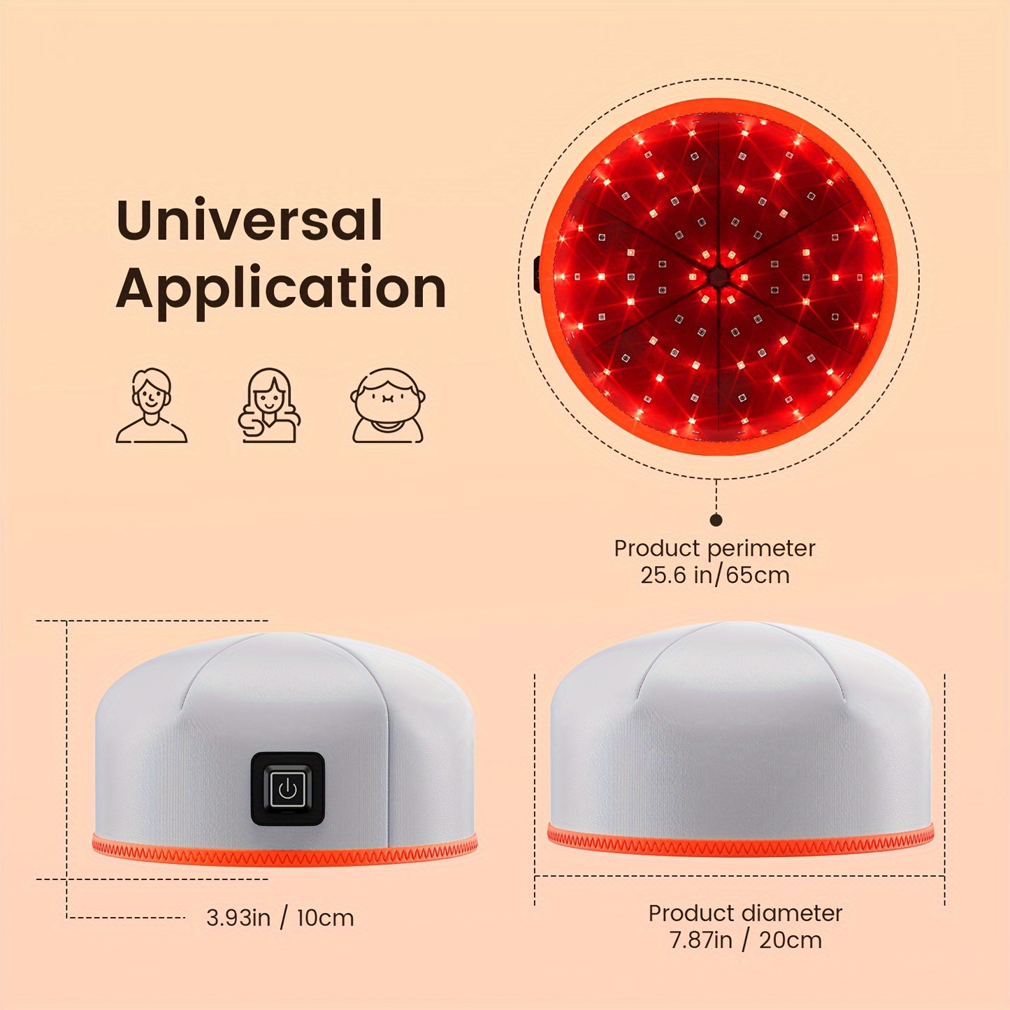 1PC Red Light Therapy Cap Led Infrared Lamp Hair Growth Devices Relax Brain Hair Loss Treatment Insomnia Head Heating Hat 102 LEDs