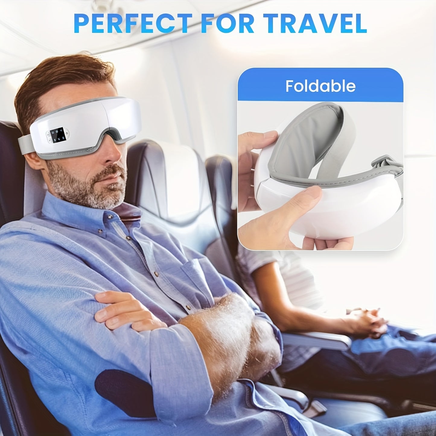 4D Intelligent Eye Massager with Pneumatic And Vibration Massage, Hot Compress, Music, And Various Massage Modes, Portable