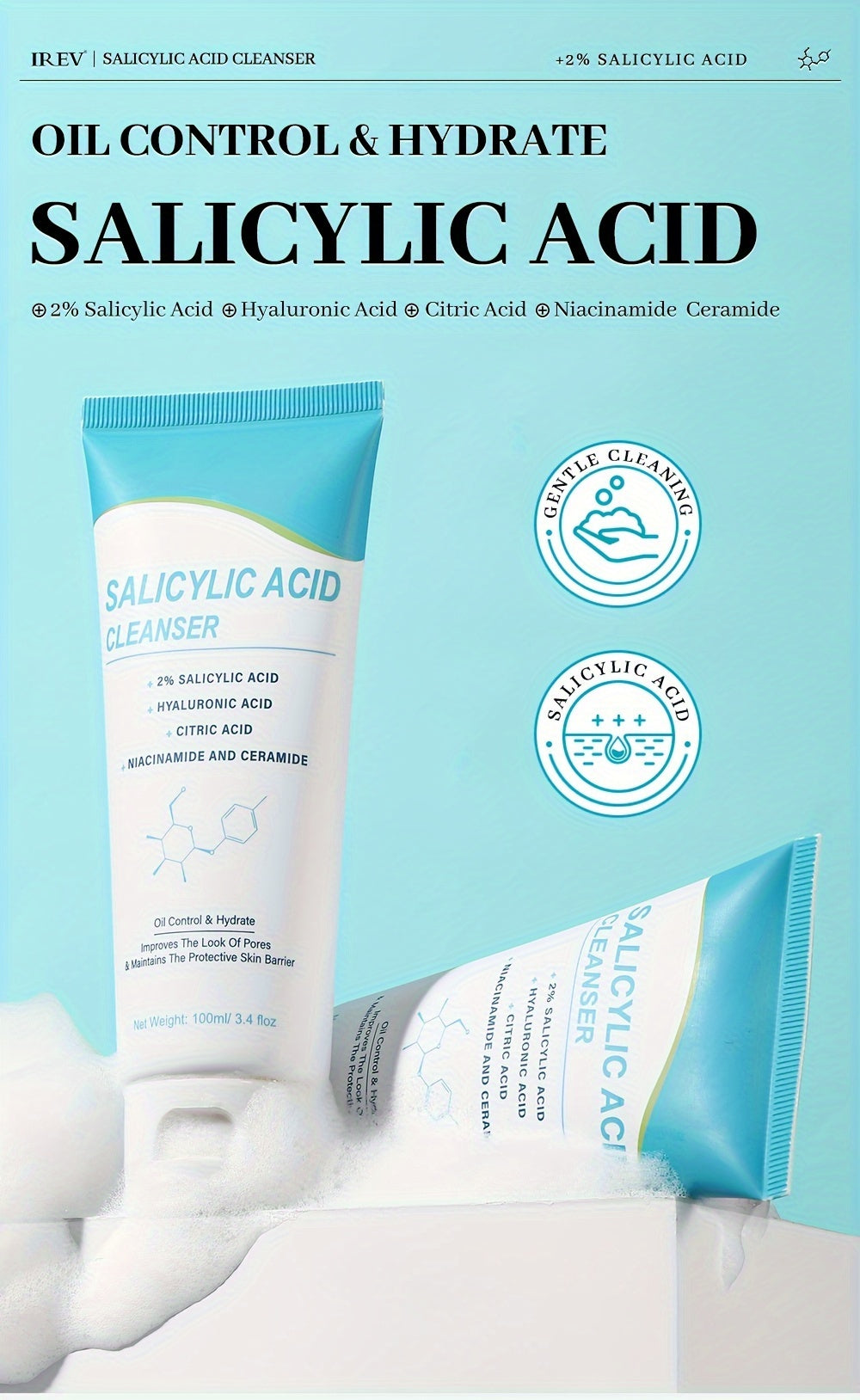 Irev Salicylic Acid Cleanser for Deep Cleansing and Hydration