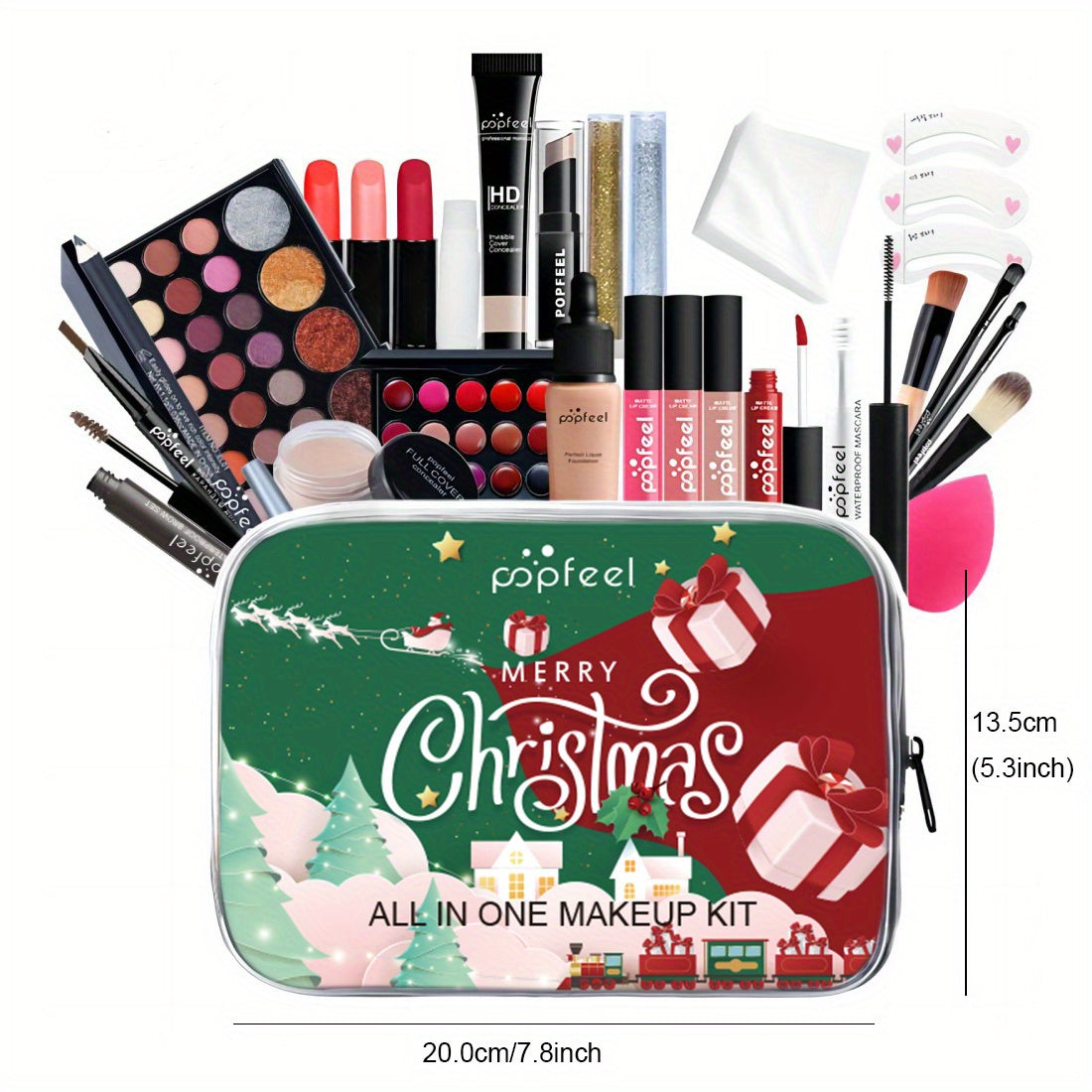 Makeup gift box set, including eye shadow, concealer, foundation, face paint, lip stain off, mascara, eyebrow pencil, makeup brushes and all other cosmetics and tools, daily fri regalo hoy, suitable for stage, travel, dating