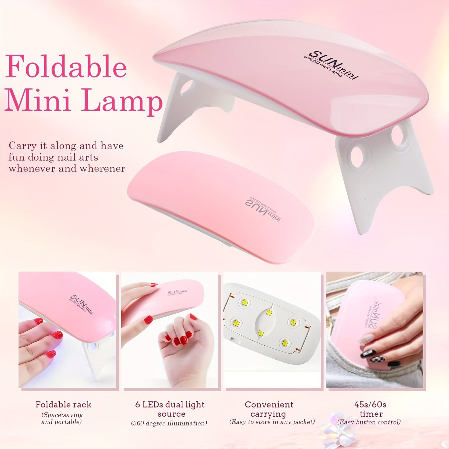 Gel Nail Art Kit Incorporates Lamp Do It Yourself Home