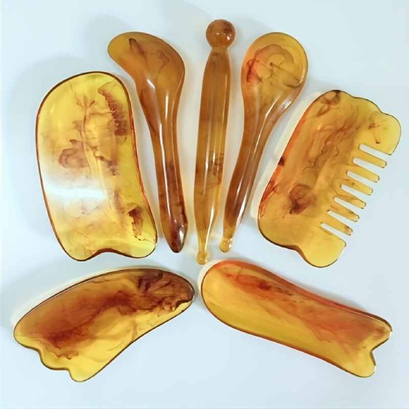 7pcs Natural Gua Sha Set, Scraping Massage for Facial