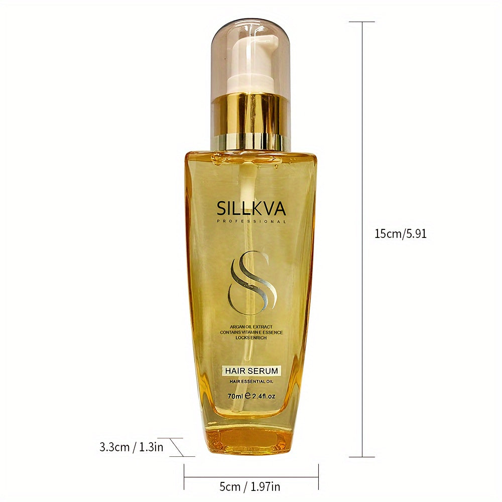 SILLKVA Argan Oil Hair Serum For Dry Damaged Hair Repair