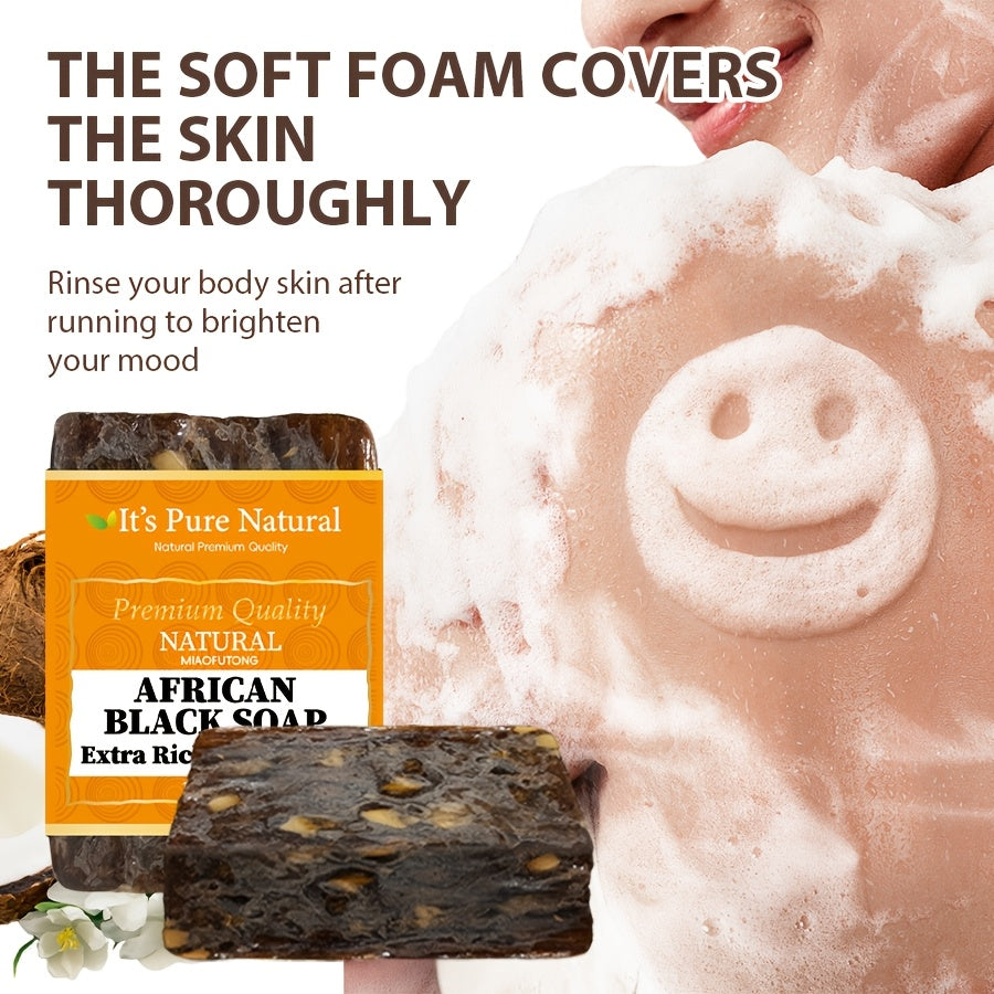 African Black Soap Bar for Cleansing and Moisturizing Skin