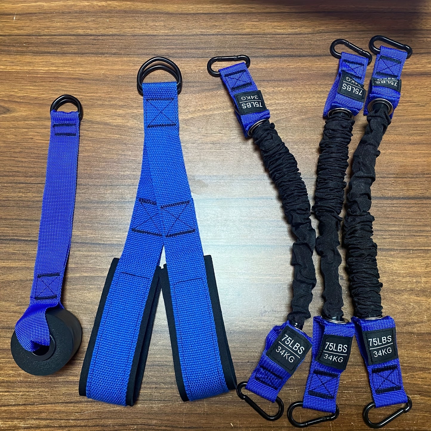 Heavy-Duty Latex Resistance Bands Set 75-225 Lbs Adjustable