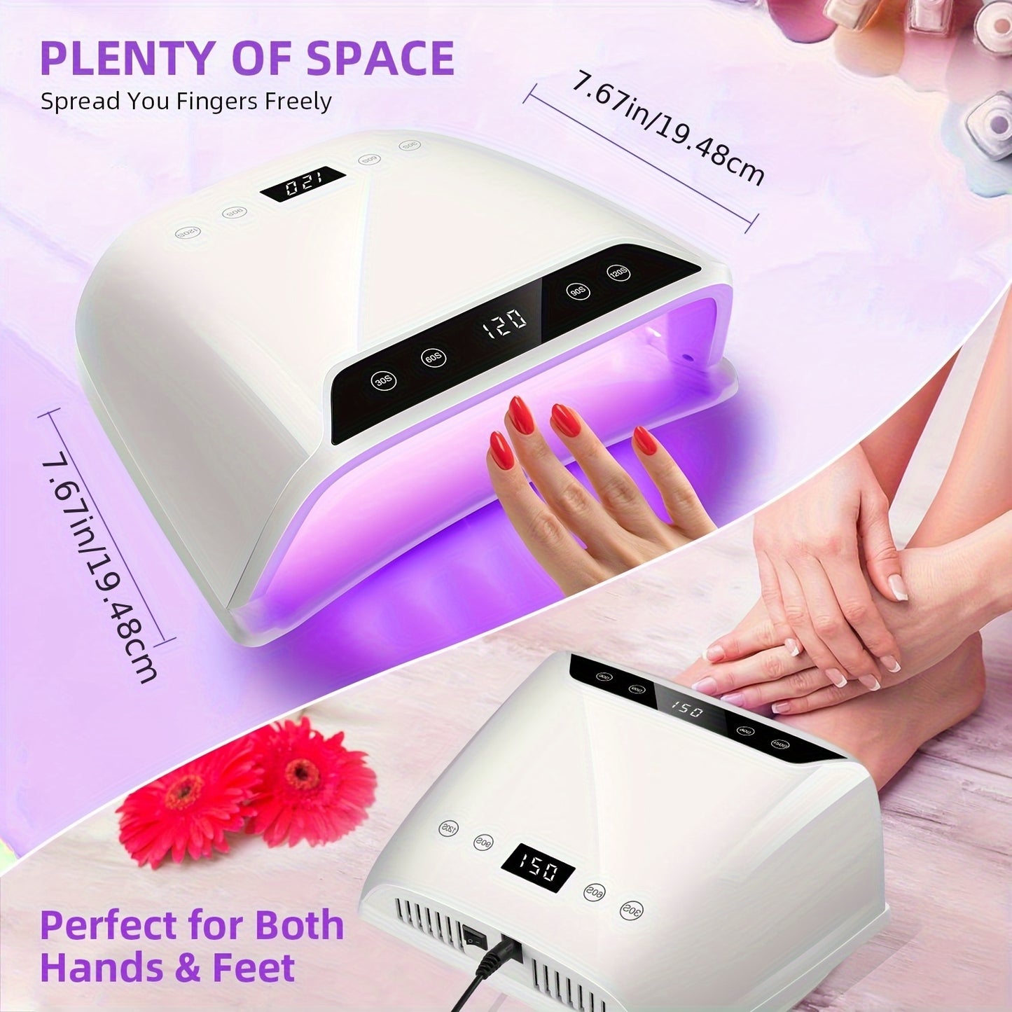 Professional LED Nail Lamp with Timers for Quick Curing