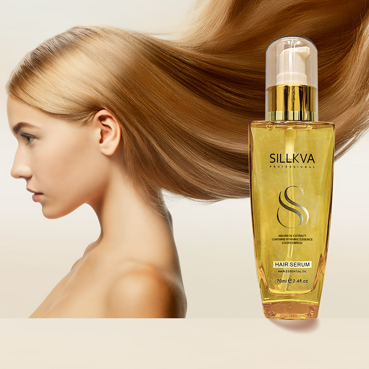 SILLKVA Argan Oil Hair Serum For Dry Damaged Hair Repair