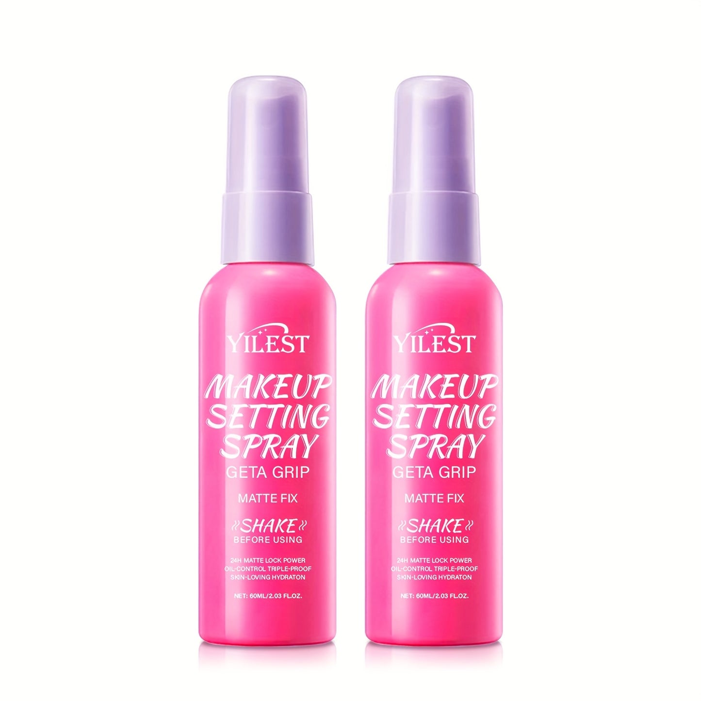 2/4pcs Matte Spray - 24-Hour Long-Lasting Hold, Oil-Free Matte Finish, Hydrating & Non-Sticky, 2.03fl.oz, Fragrance-Free, Vitamin C Enriched, Daily Facial Care, Suitable for All Light Beige Types, Suitable for All Hair Types