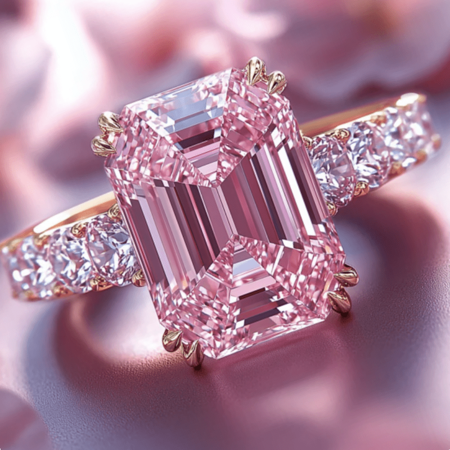 S925 Pink Cubic Moissanite Ladies Engagement Ring, Luxurious Promise and Anniversary Gifts, Sparkling Gemstones, Ideal for Proposals, Valentine's Day and Weddings