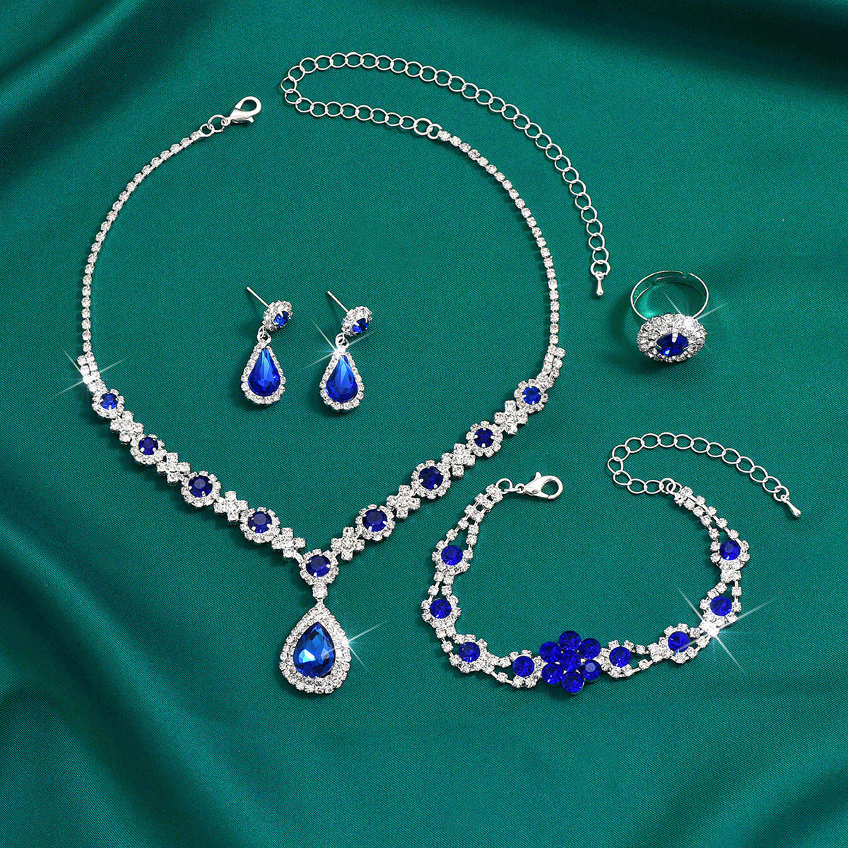 Elegant Flower Water Drop Jewelry Set for Bridal Parties