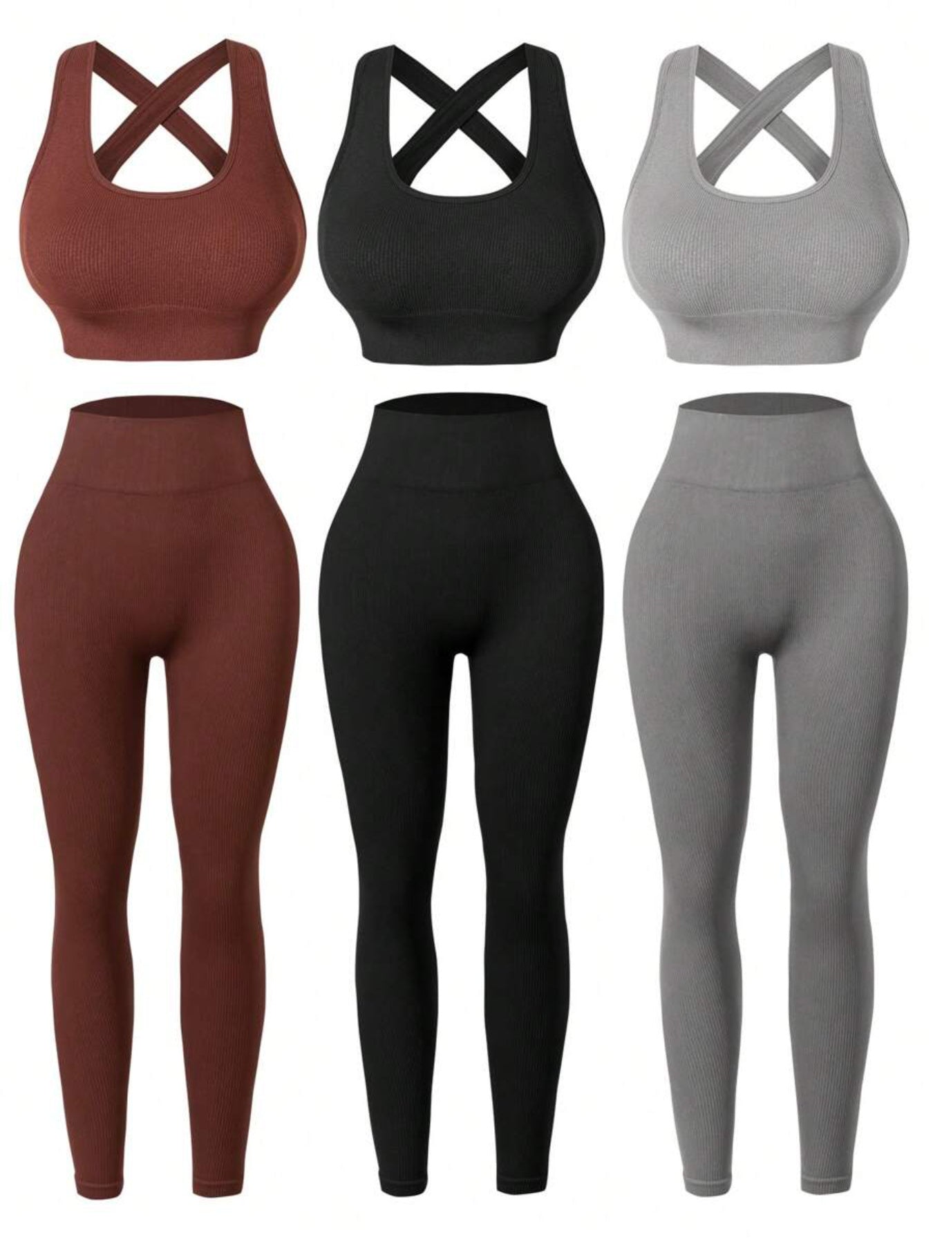 Three Seamless Women's High-Stretch Activewear Sets for Ultimate Comfort