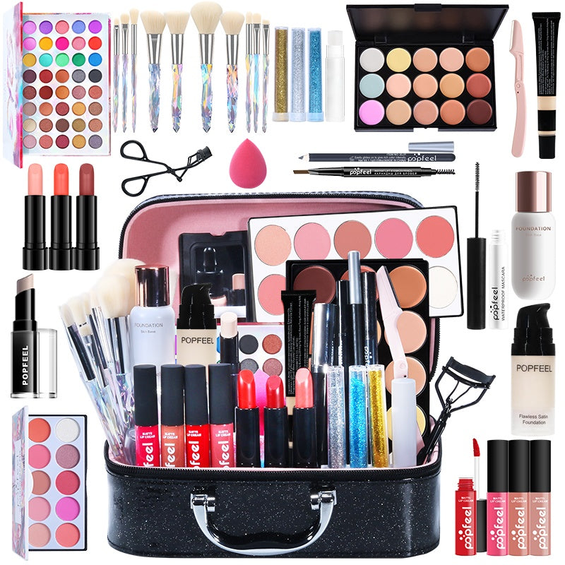 POPFEEL professional makeup set - multifunctional makeup brush set, eye shadow palette, lip color, paste, ideal Valentine's Day gift, Mother's Day gift