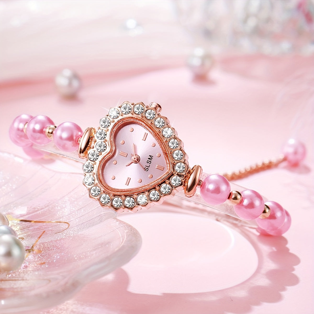 Women’s Fashion Analog Quartz Bangle Watch Set 5 Piece