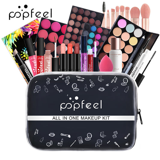 POPFEEL Full Set of Makeup in One Set of Makeup Dish Set Includes Eye Shadow, Lip Gloss, Lipstick, Makeup Brush, Concealer, Eye Black, Eyeliner Pen And Other Gift Boxes, Easter Gifts