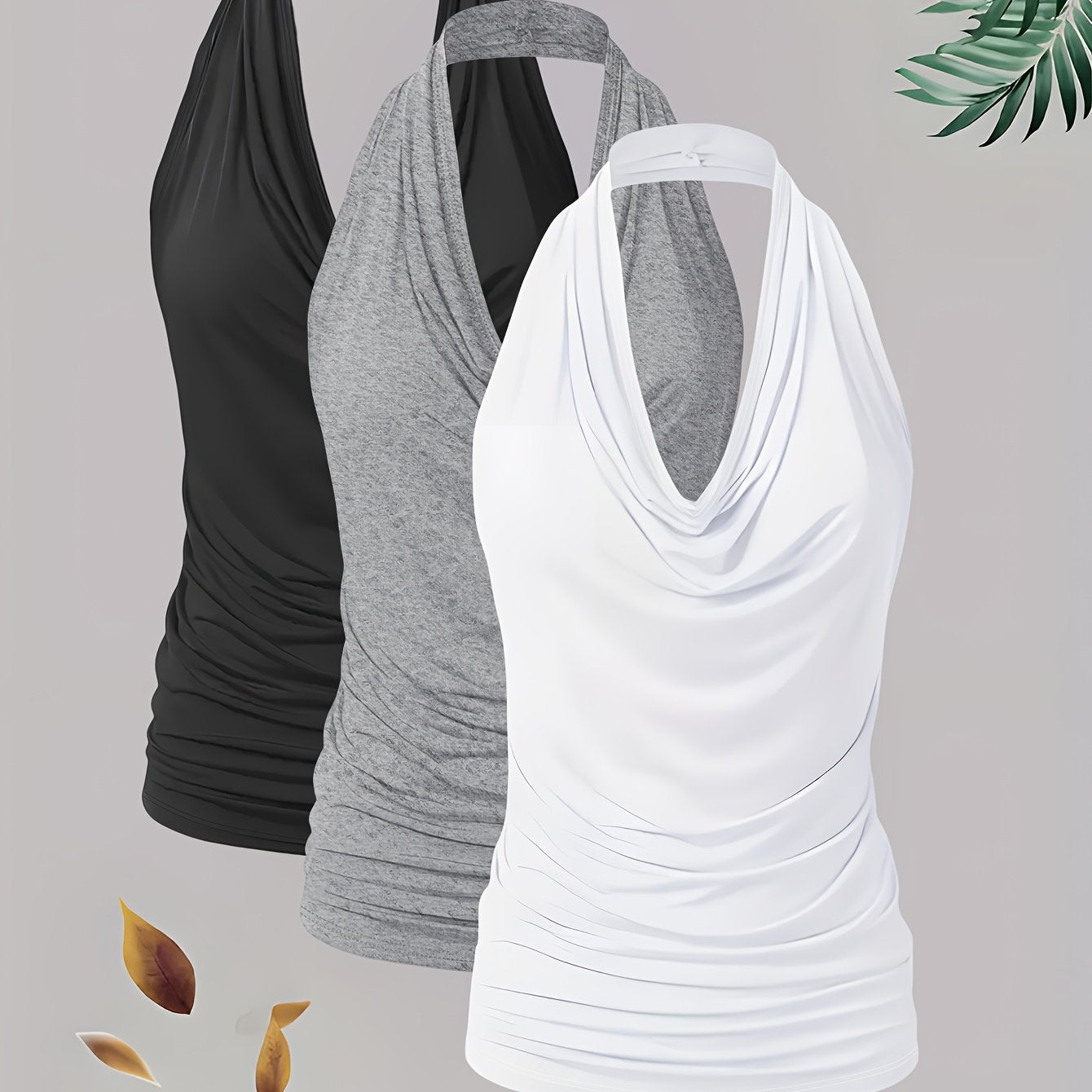 Three Pack Women Sleeveless V Neck Tank Tops For Summer