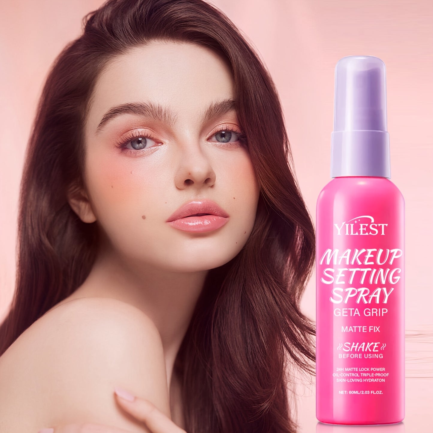 2/4pcs Matte Spray - 24-Hour Long-Lasting Hold, Oil-Free Matte Finish, Hydrating & Non-Sticky, 2.03fl.oz, Fragrance-Free, Vitamin C Enriched, Daily Facial Care, Suitable for All Light Beige Types, Suitable for All Hair Types