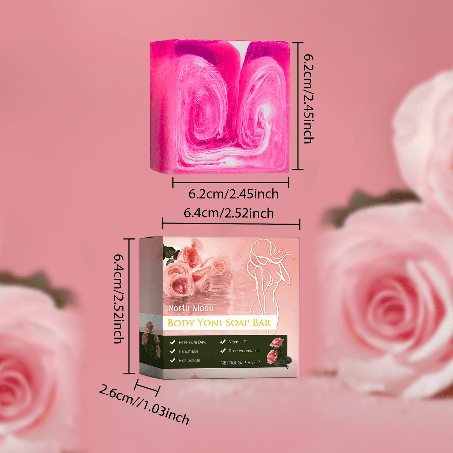 Rose Oil Intimate Body Soap With Cocoa Butter 3.53oz