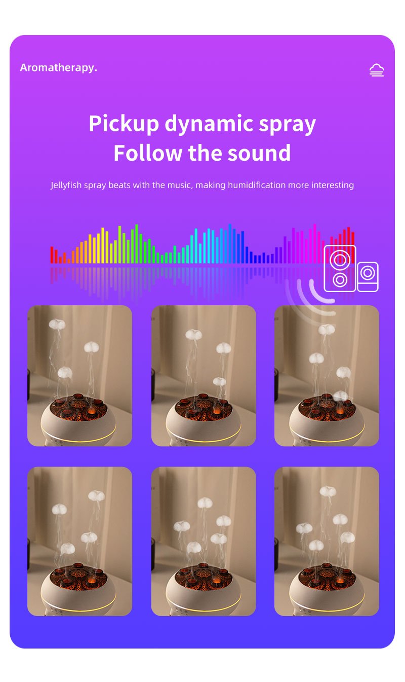 Jellyfish Diffuser Remote Control With 7 LED Lights