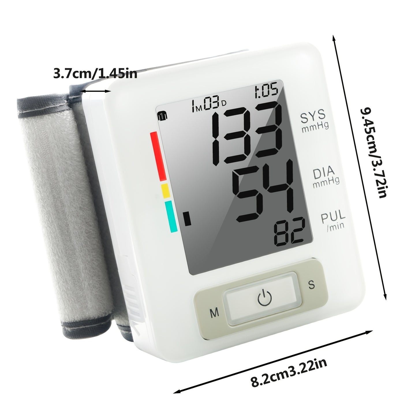 URION Wrist Blood Pressure Monitor with Large LCD Display