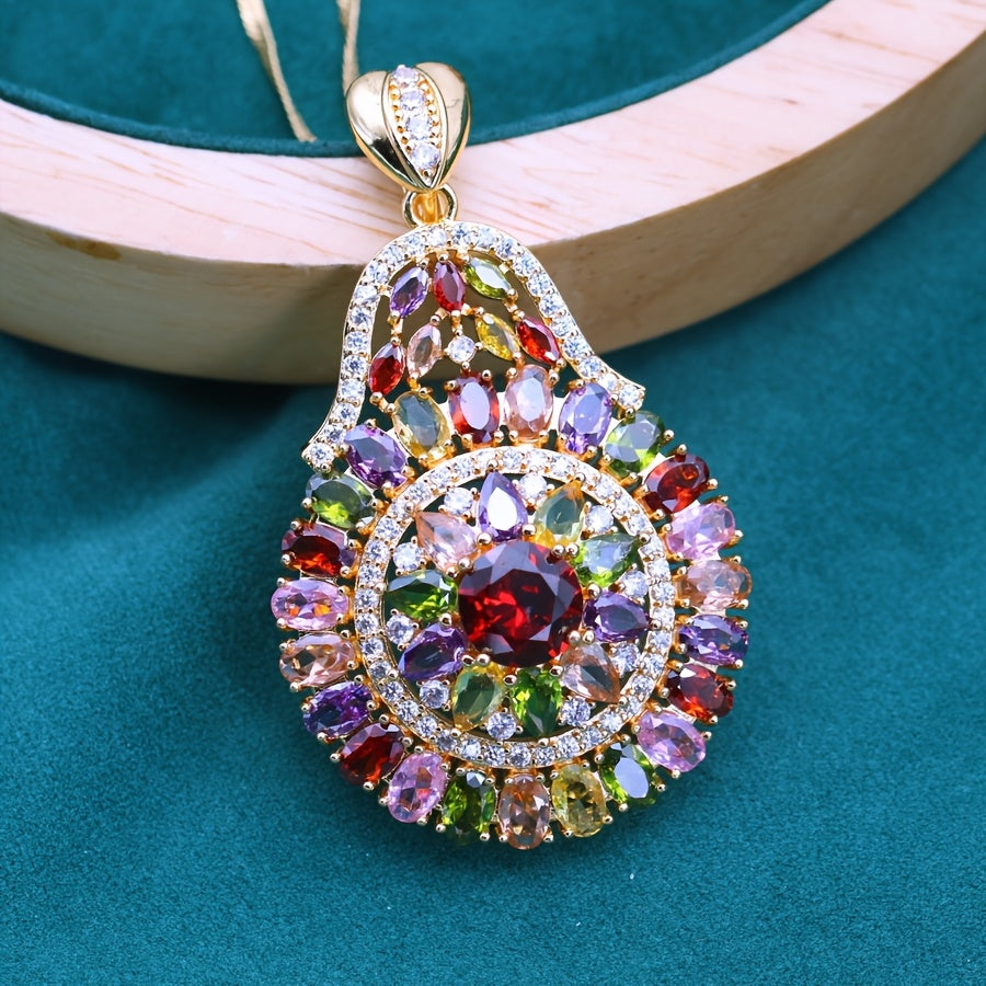 Elegant Bohemian 18K Gold Plated Zircon Pendant Necklace