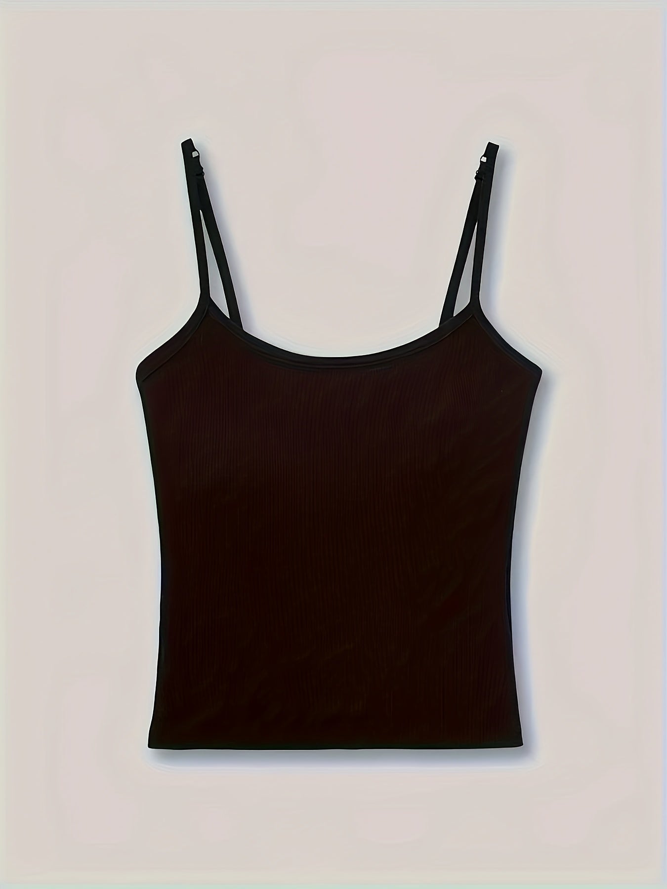 [Sleeless Top] 3-pack Women's Sleeveless Ribbed Sling Top | Soft Adhesive Blend, Elegant Casual Style, Built-in Bra Pad - Black, Beige, Light Blue - Perfect For Casual Clothing