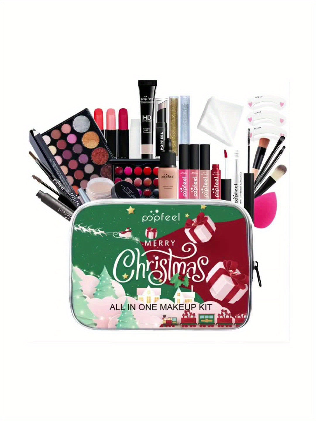 Makeup gift box set, including eye shadow, concealer, foundation, face paint, lip stain off, mascara, eyebrow pencil, makeup brushes and all other cosmetics and tools, daily fri regalo hoy, suitable for stage, travel, dating