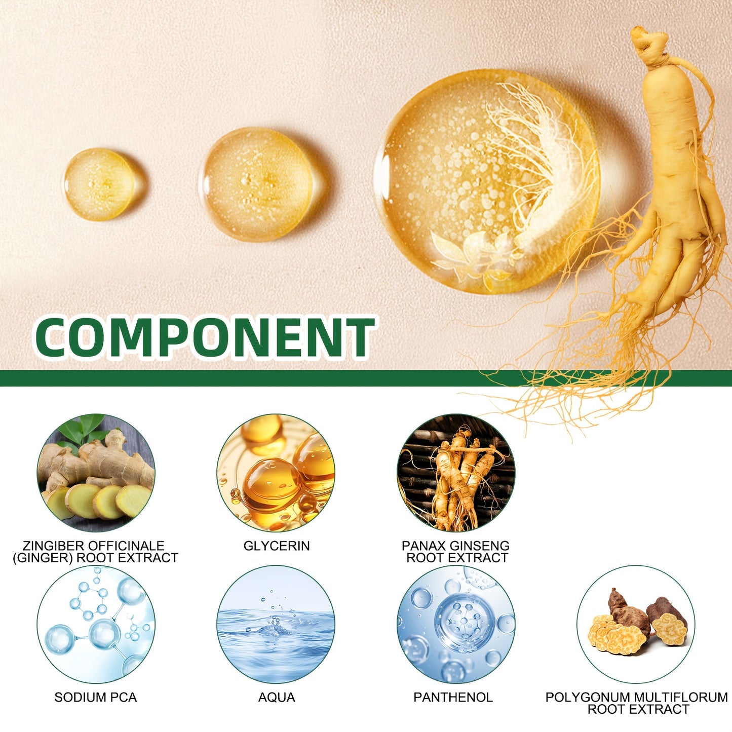 OUHOE Ginseng Hair Treatment Spray - 3.38fl.oz/100ml, 2-in-1 Nourishing Formula with Korean Red Ginseng Extract for Frizz Control & Silky Smooth Hair | Gentle Cleansing, Oil Control, Moisturizing - Daily Hair Care Essential f