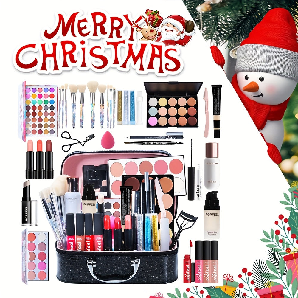 POPFEEL professional makeup set - multifunctional makeup brush set, eye shadow palette, lip color, paste, ideal Valentine's Day gift, Mother's Day gift