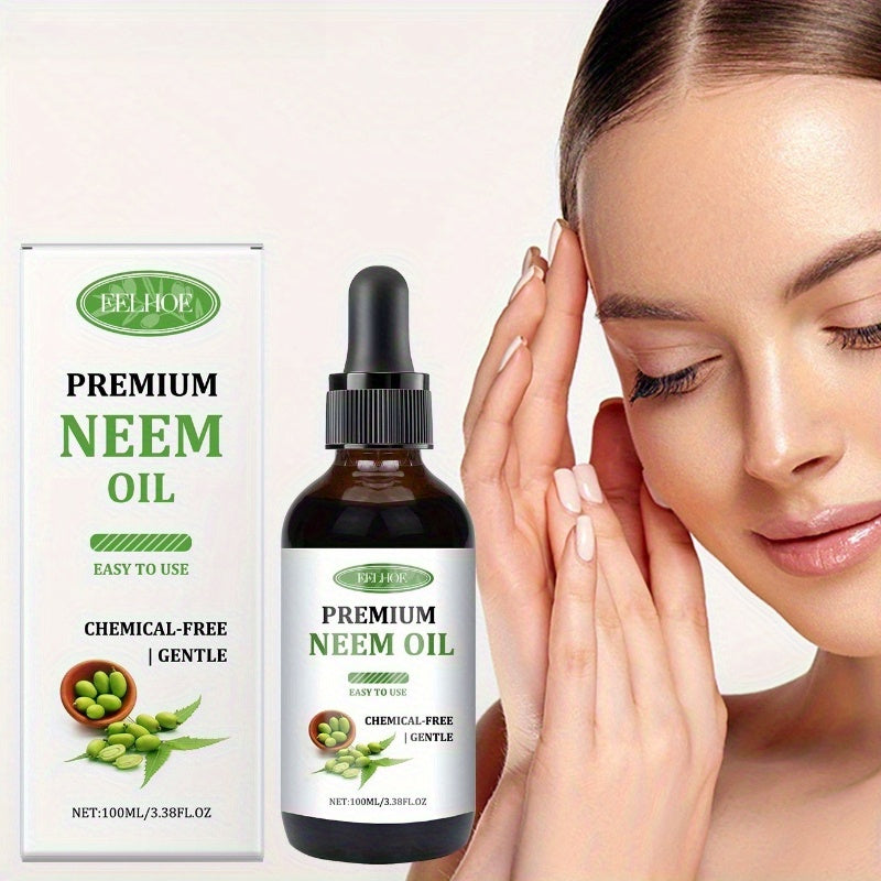 3.38FL.OZ/ - Neem Oil Multi-Nourishing Essential Oil - Enriched with Vitamin E, Gentle Ingredients, Deep Nourishing, Long-Lasting Moisturizing, for Hair/ Lashes/ Skin/ Nails