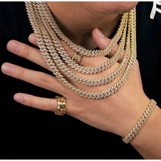 Heavyweight Men'S Cuban Chain - Featuring Sparkling moissanite Cuban Links, Plated Heavyweight Rap Jewelry (15Mm), Street Gang S