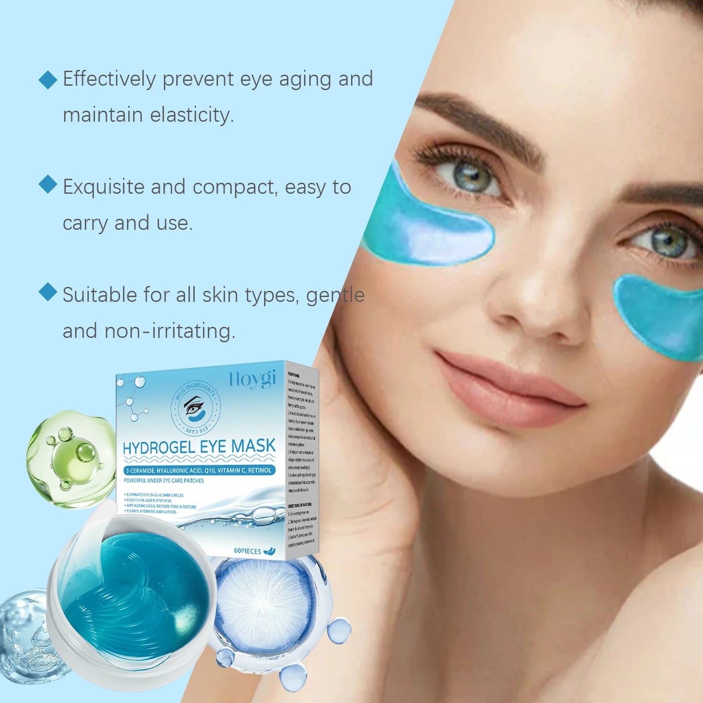 Retinol Eye Mask Patch Fade Eye Fine Lines Relieve Eye Swelling Reduce Dark Circles Radiate Radiance Nourish Moisturize Eye Mask