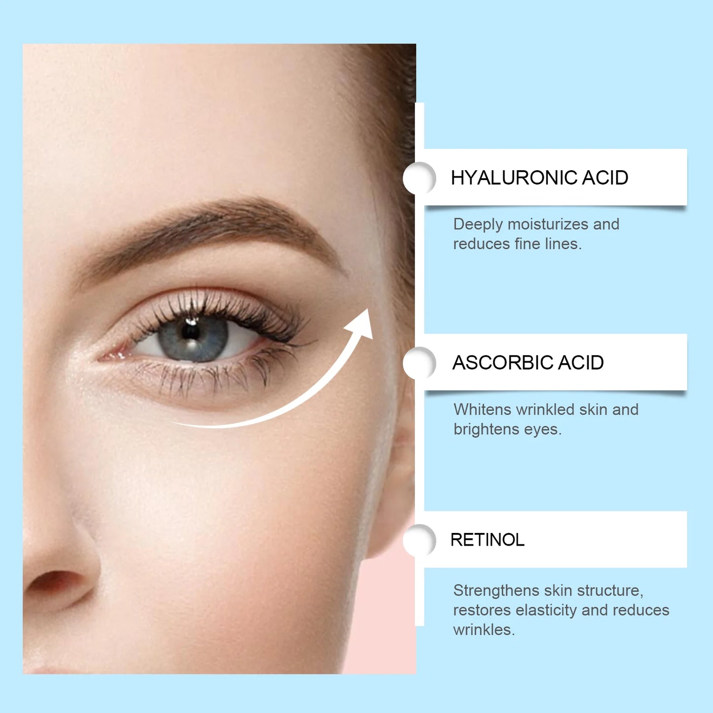 Retinol Eye Mask Patch Fade Eye Fine Lines Relieve Eye Swelling Reduce Dark Circles Radiate Radiance Nourish Moisturize Eye Mask