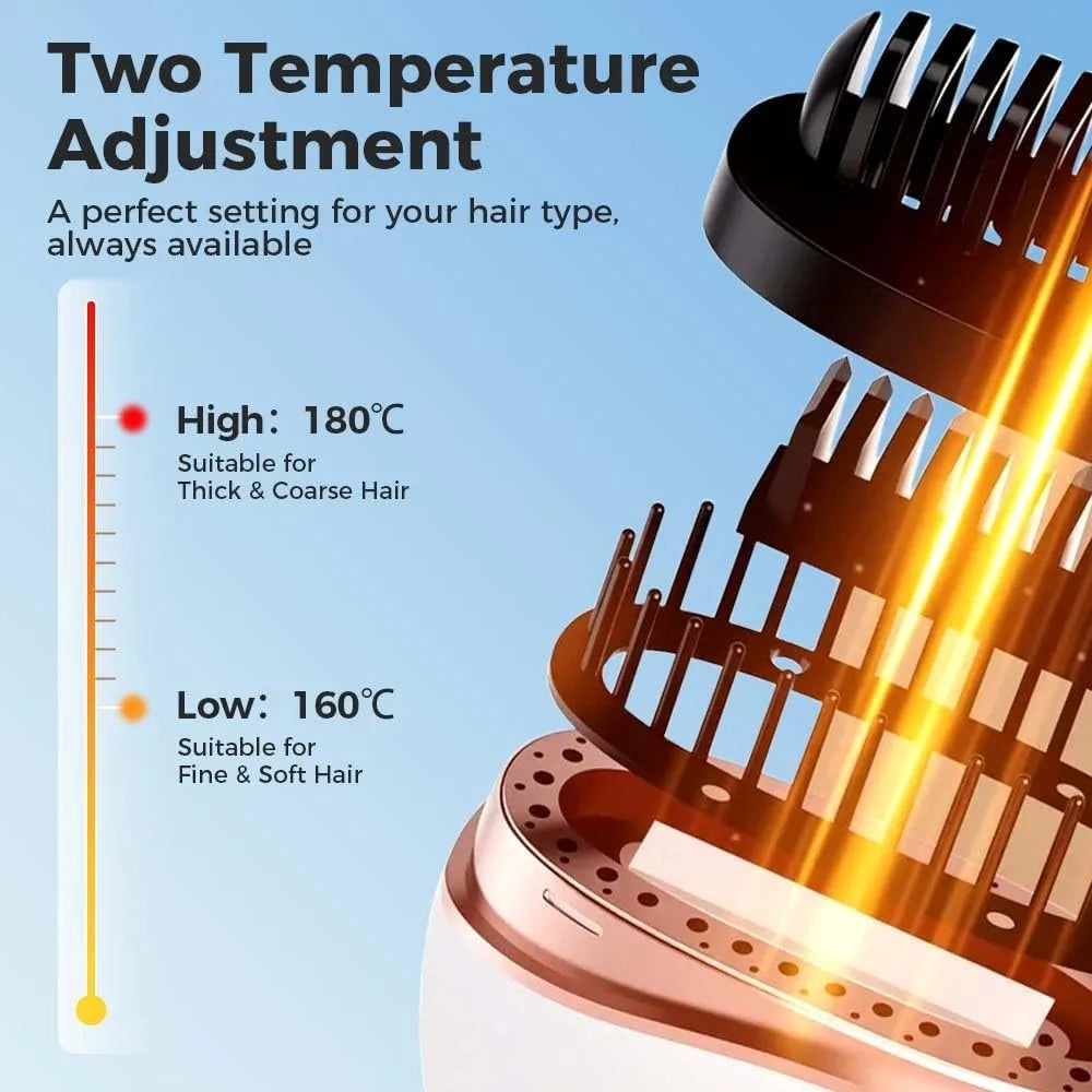 Mini Cordless Hair Straightener Brush Rechargeable Portable Hot Comb Rapid Heat 3 Temp Control Travel Styling Tools USB Charging