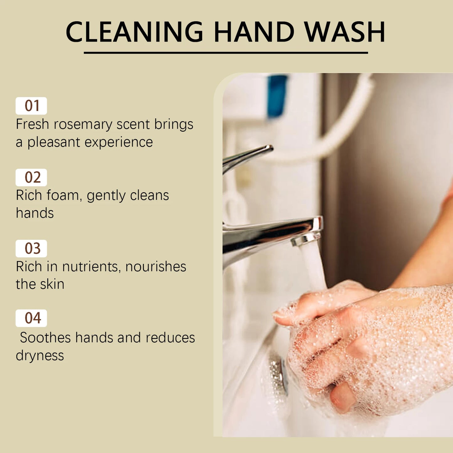 Natural Scent Hand Wash Liquid Daily Gentle Cleaning Hand Dirts Nourishing Moisturizing No Tight Rich Foam Hand Wash Liquid