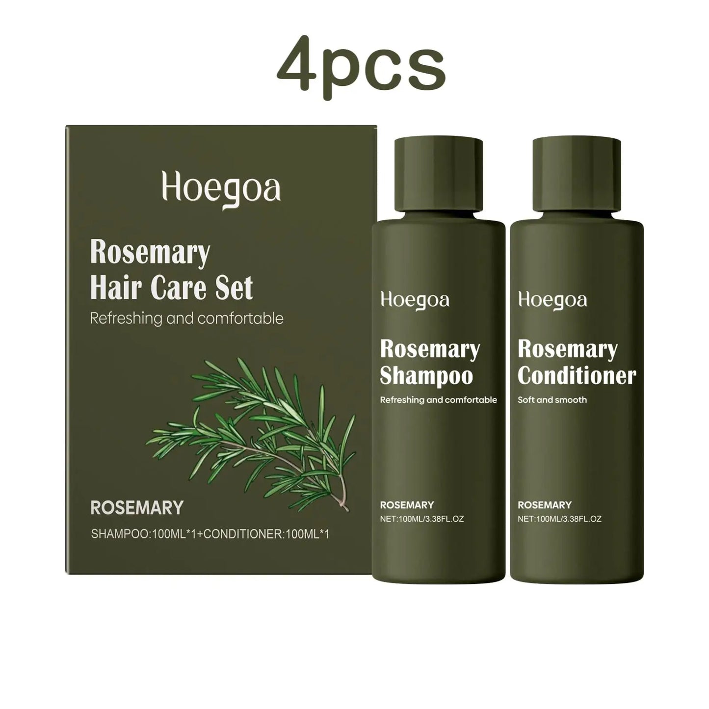 Hoegoa 1set Rosemary Scalp Cleansing Shampoo Conditioner Set Anti Dandruff Frizz Oil Control Nourishing Refreshing Hair Care Set