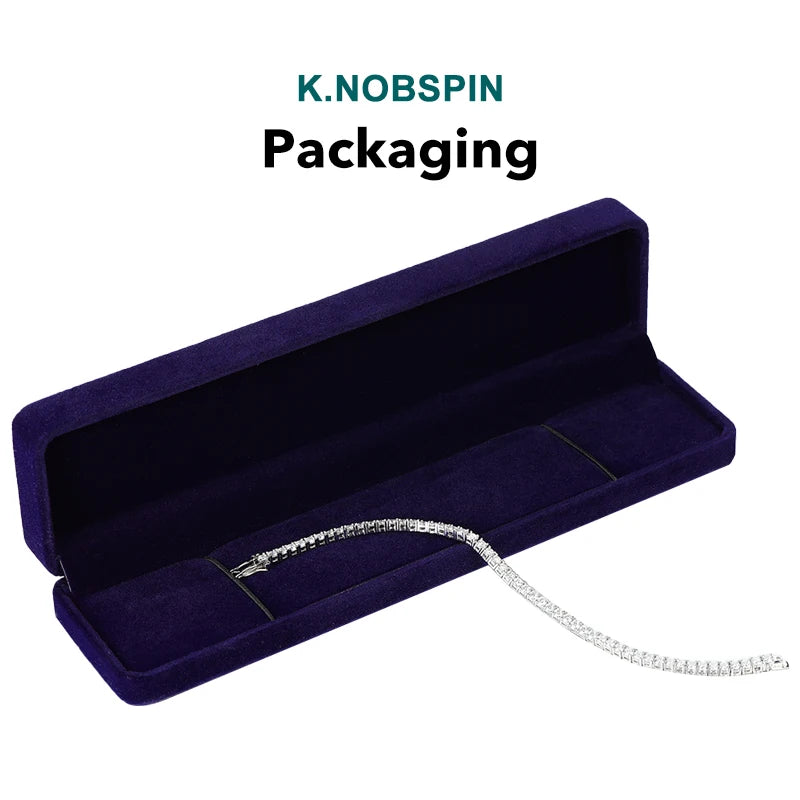 KNOBSPIN 2mm Moissanite Tennis Bracelet 925 Sterling Silver