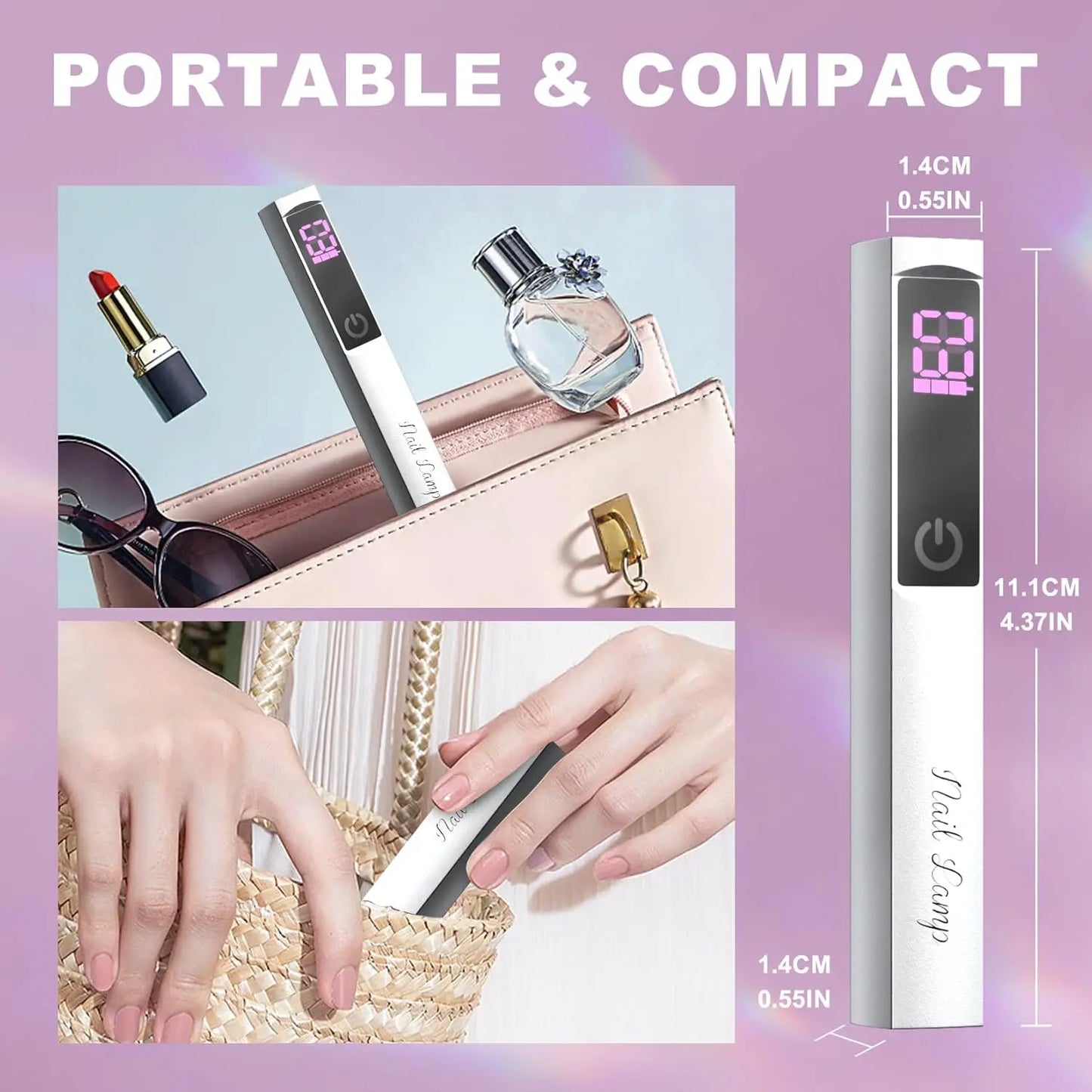 UV Light for Gel Nails Handheld Portable/Rechargeable Dryer with Display