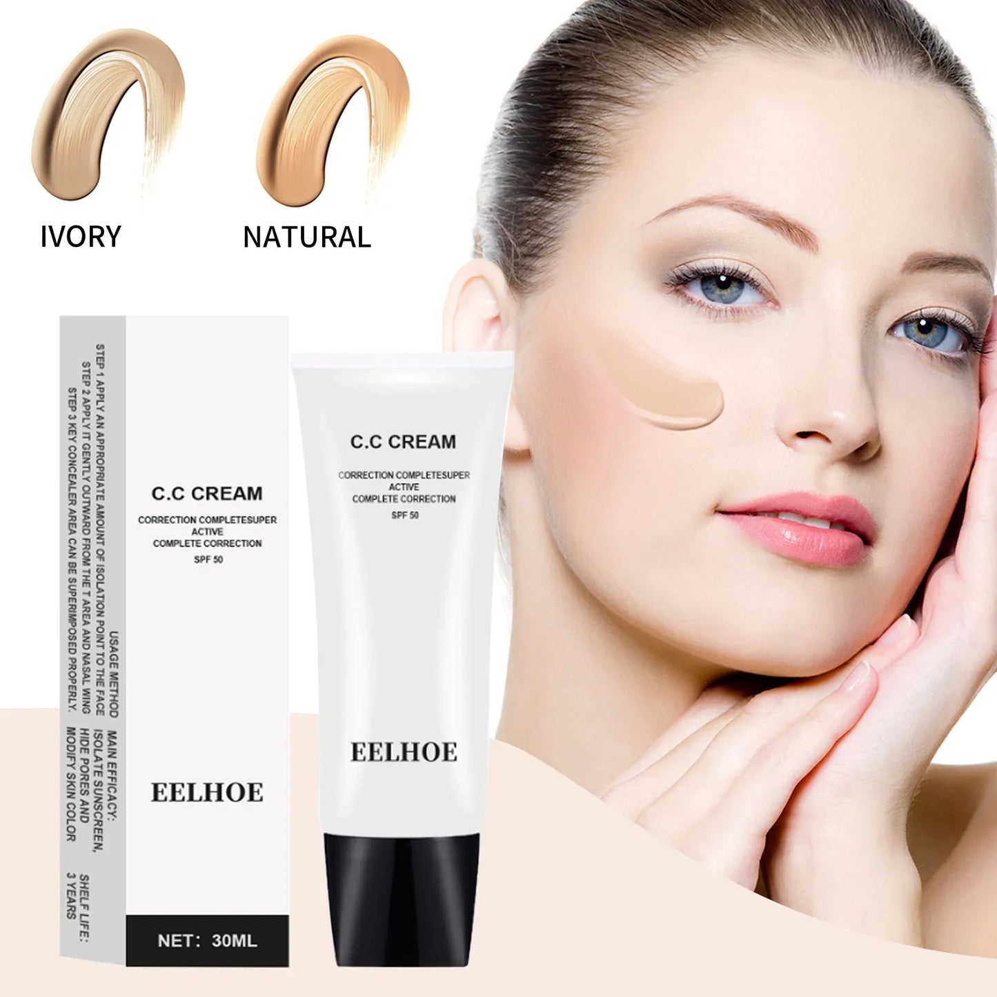 CC Cream Liquid Foundation Waterproof No Creasing Long-lasting Moisturizing