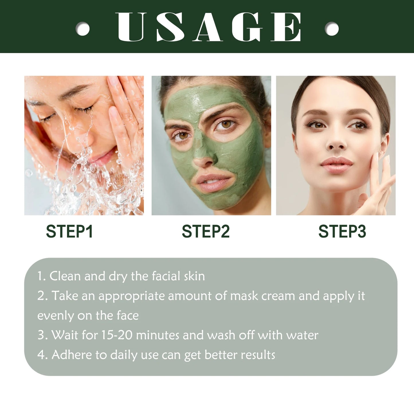 Green Tea Solid Cleansing Mask To Remove Blackheads and Acne, Apply Mud Mask, Natural Hydrating and Moisturizing Mask