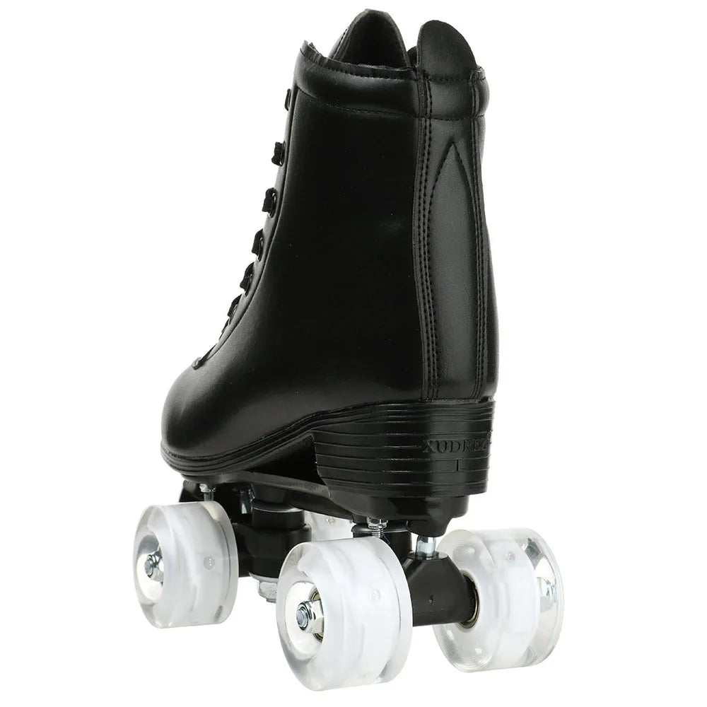 Breathable PU Leather Roller Skates with Lighted Wheels