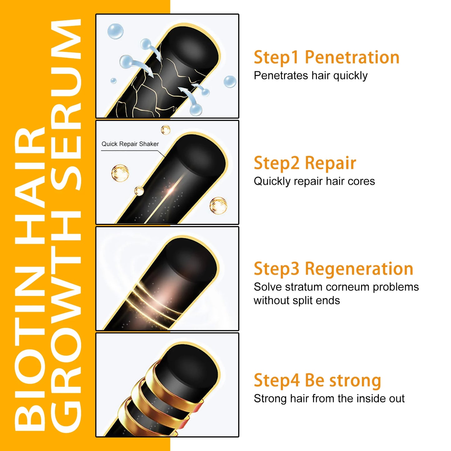 Biotin Hair Care Spray Hair Repair Serum Spray Nourish Scalp Hair Follicle Reduce Hair Loss Hair Strengthening Spray 30ml/pc