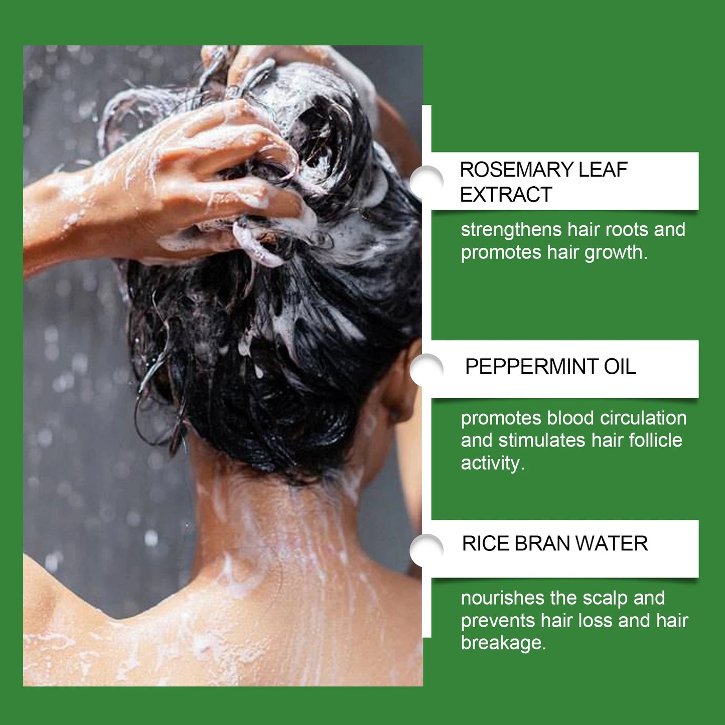 Rosemary Hair Growth Spray with Rice Water Hair Care Oil for Scalp Hydrate Thickness Anti-Flake Soft Smooth Strengthen Hair Mist