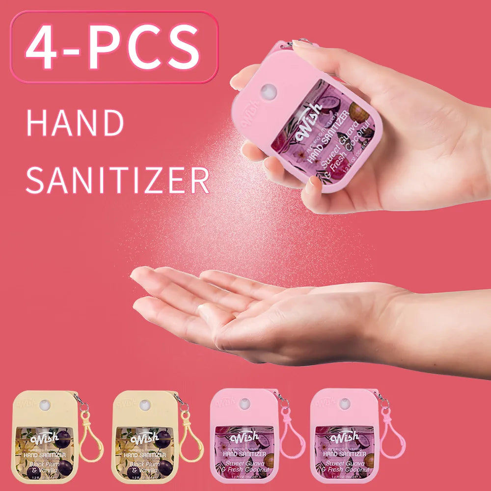 4 Power Spray Moisturizing Hand Sanitizer Spray, Containing Coconut, Watermelon, Sugar, Cucumber, Cherry Blossom And Other Flavo