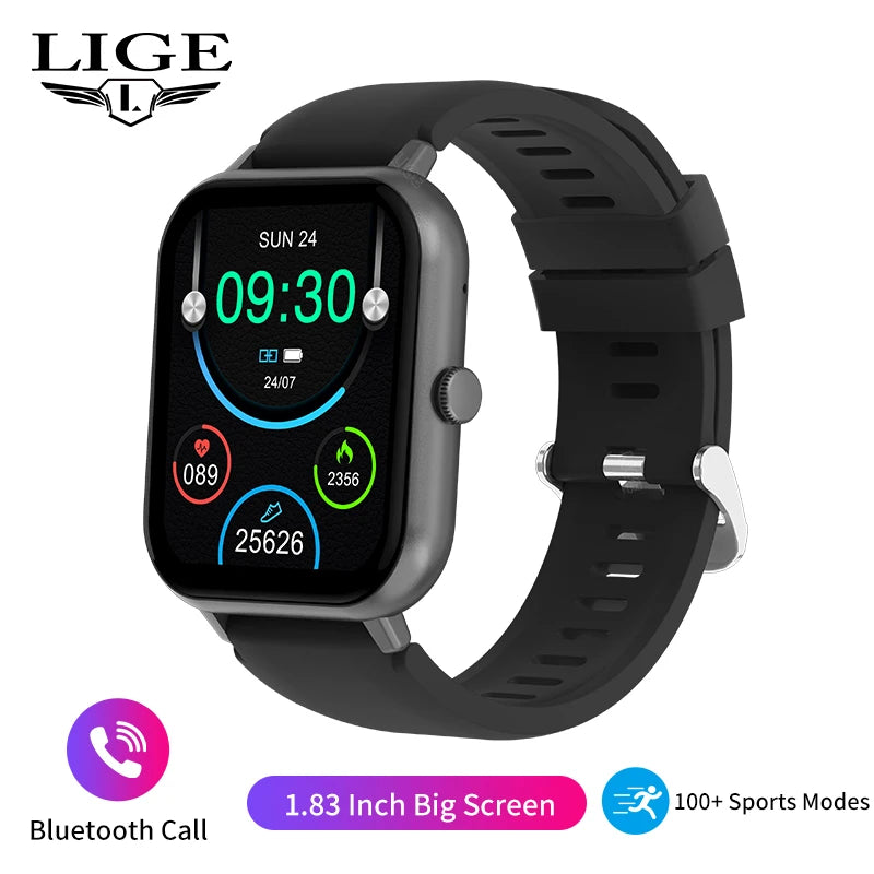 LIGE Waterproof Smart Watch Bluetooth Call Voice Assistant