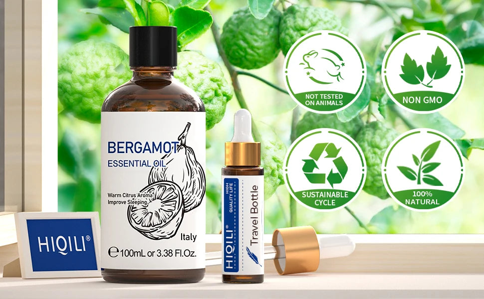 HIQILI 100ML Bergamot Essential Oils for Aromatherapy