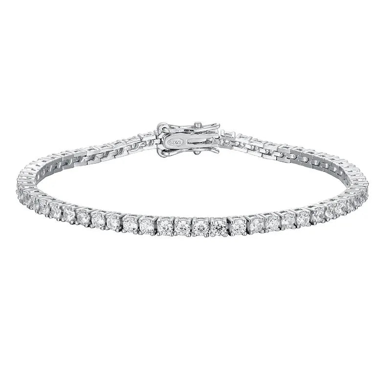 KNOBSPIN 2mm Moissanite Tennis Bracelet 925 Sterling Silver