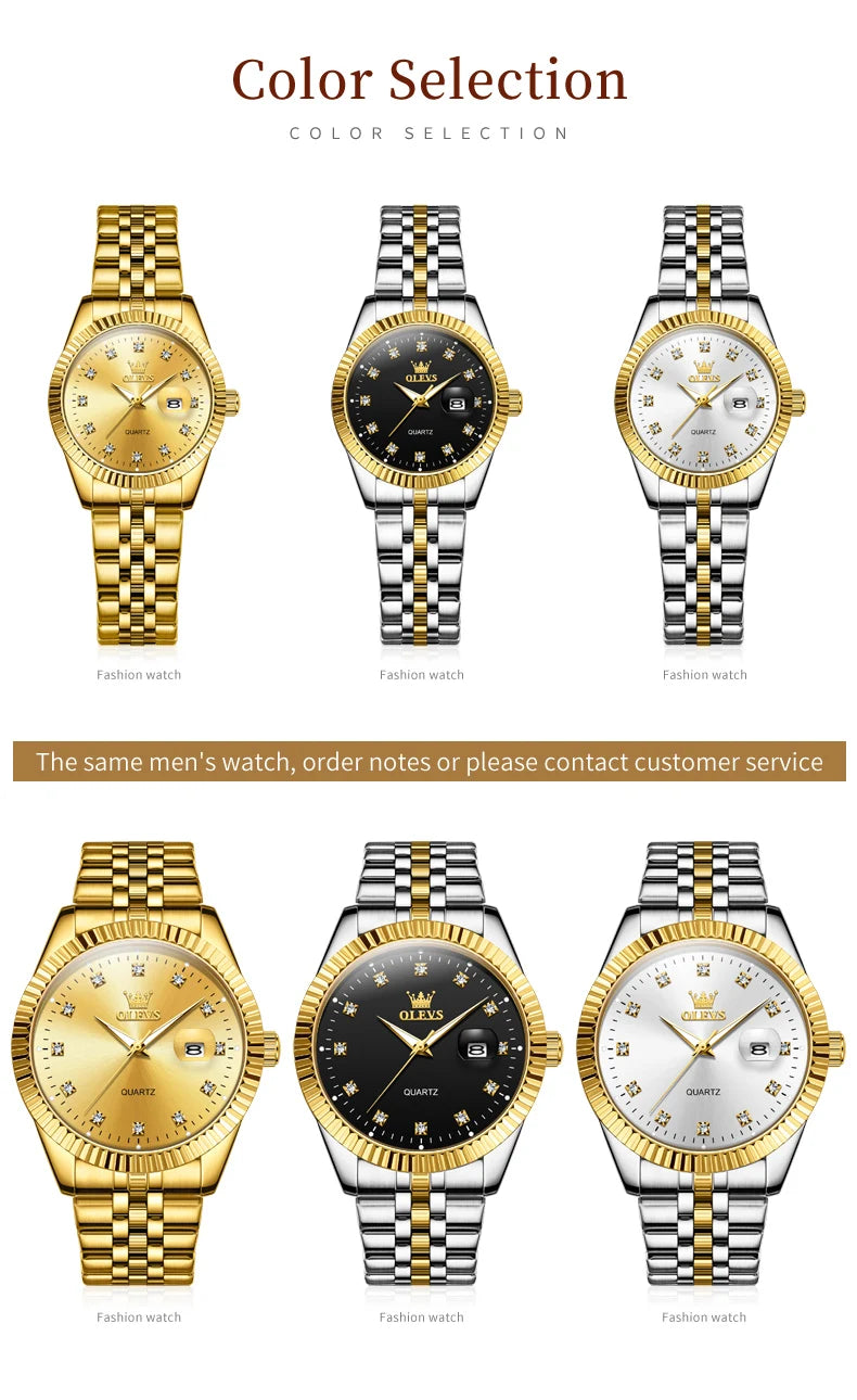 OLEVS Women's Watches Luxury Diamond Elegant Wristwatch Set