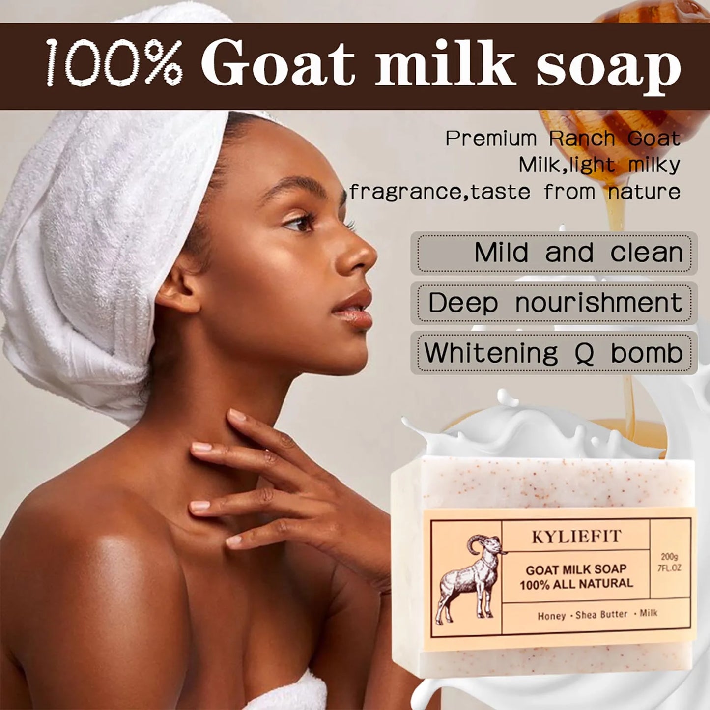 Organic Goat Milk Soap Bar, Natural, Whitening, Cleanse
