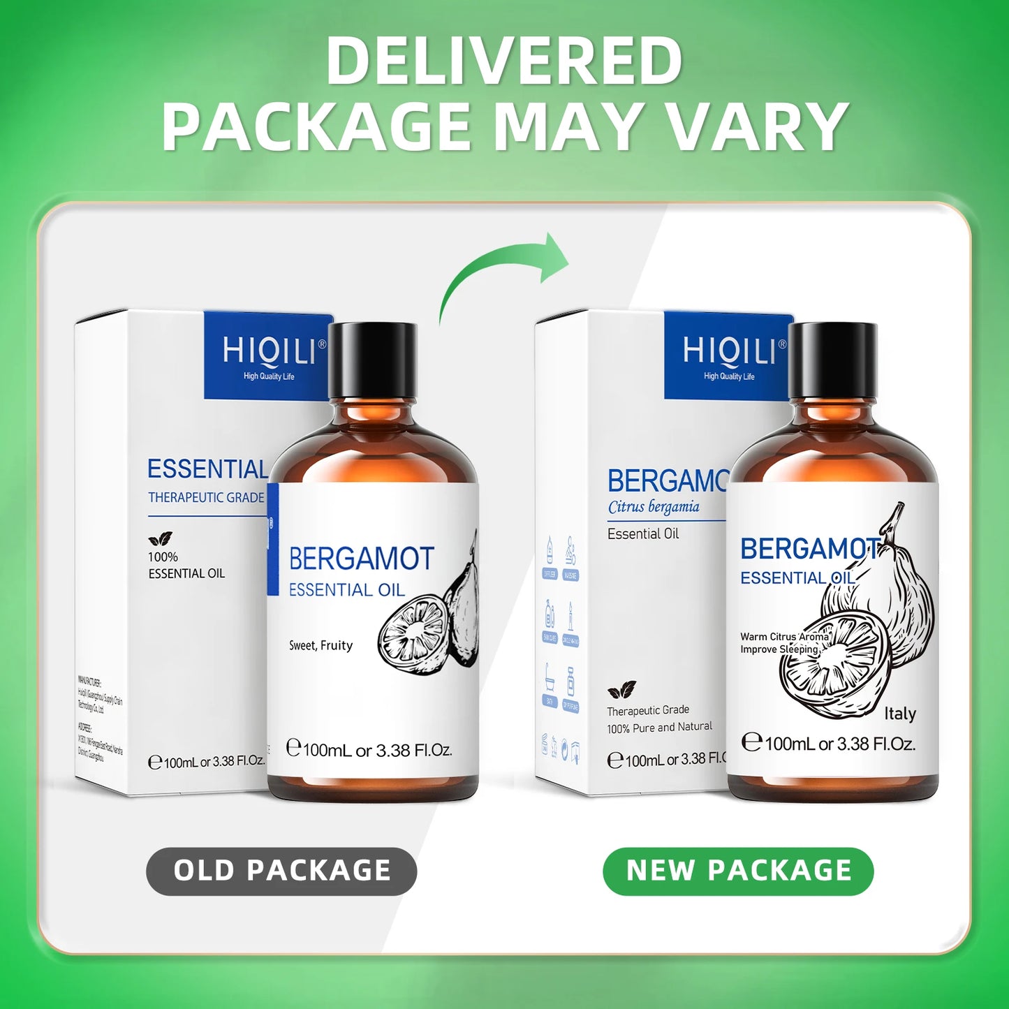 HIQILI 100ML Bergamot Essential Oils for Aromatherapy